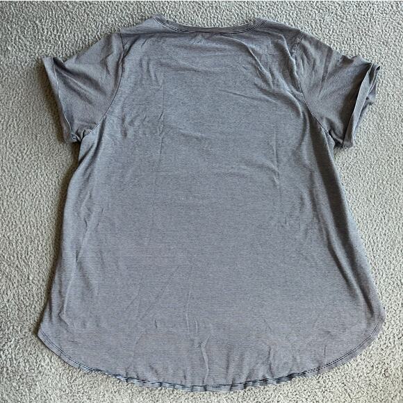 Soft Surroundings Top 3X Cotton Stretch Striped Cuffed Short Sleeve T-Shirt - Picture 6 of 12